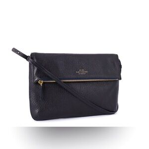 Smythson | Pebbled Leather Flap Messenger Bag in Black | Handmade in Italy